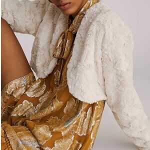 Anthropologie NWT Maeve Faux Fur Shrug